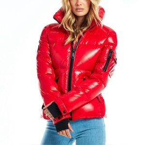SAM. Freestyle Down-Filled Puffer Jacket Glossy Red Sz L